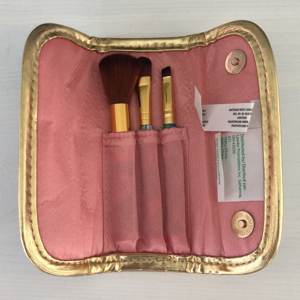 Lilly Pulitzer Makeup Brush Case - Pink, Blue, Green, Gold - Picture 2 of 4